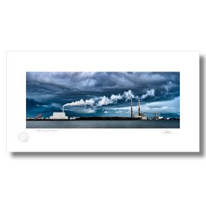 Poolbeg Chimneys from Sandymount | Framed Print | Patrick Donald Poolbeg Chimneys from Sandymount | Framed Print | Patrick Donald